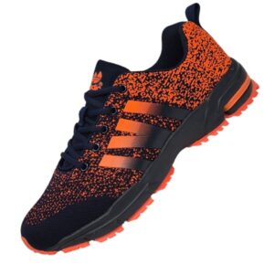Męskie sneakersy sportowe Sandic granatowo-pomarańczowe – lekkie buty do biegania i trekkingu