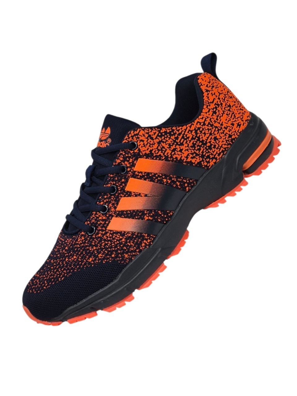 Męskie sneakersy sportowe Sandic granatowo-pomarańczowe – lekkie buty do biegania i trekkingu