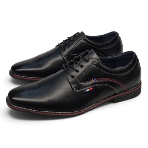 Eleganckie półbuty męskie czarne – lekkie buty wizytowe z eko skóry
